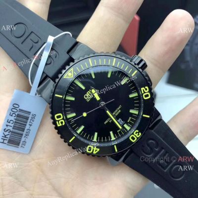 Swiss Superclone Oris Aquis 43mm Watch Black and Yellow